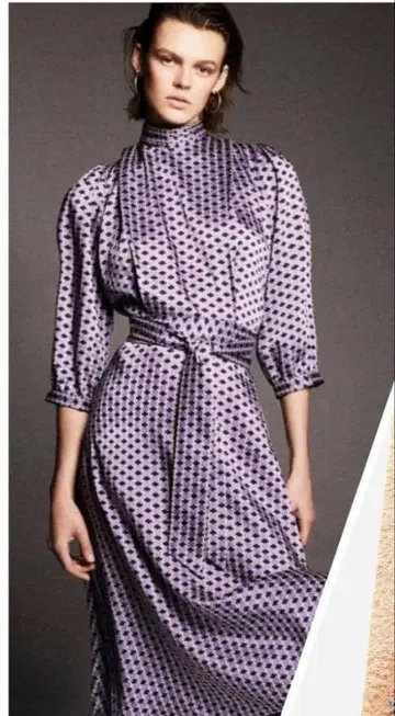새상품급 ZARA 새틴 롱 원피스 레트로 L 사이즈