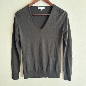 JOHN SMEDLEY 다크 브라운 V넥 스웨터 S