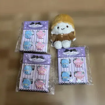 새상품 산리오 리틀 트윈 스타즈 미니 헤어 클립 라라 앉은 솜인형