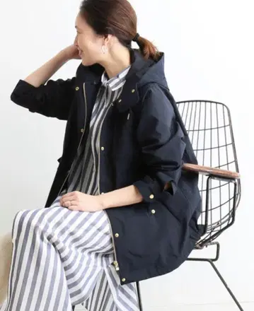 SLOBE IENA 2WAY 미들 밀리터리 후드 블루종 네이비 38