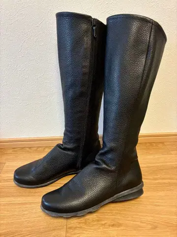 arche 알슈 36 블랙 롱 가죽 부츠 천연 가죽 블랙 23