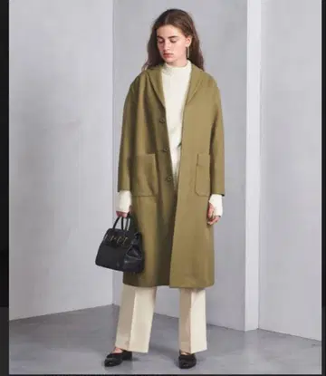 HYKE 체스터 코트 올리브 그린