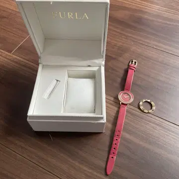 FURLA 쿼츠 손목시계 핑크 빨간색 훌라 루비 레드 교체 베젤 포함