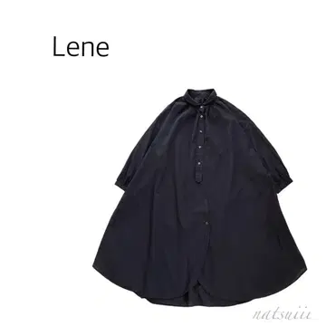 Lene non finito 코튼 플레어 셔츠 원피스 블랙