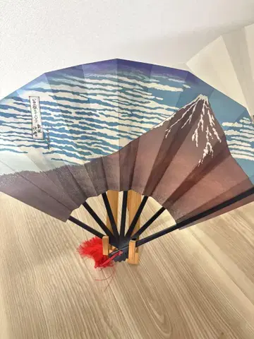 우키요에 디자인 부채 ( 후지산 파도 )