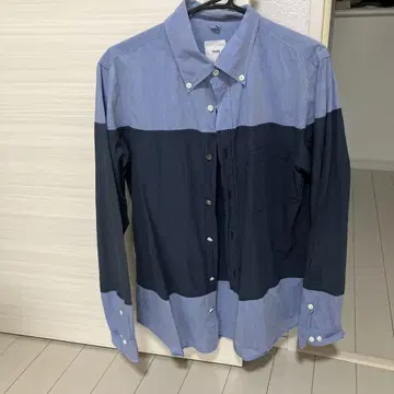 ts(s) 긴팔 셔츠 파랑과 네이비 블록 컬러