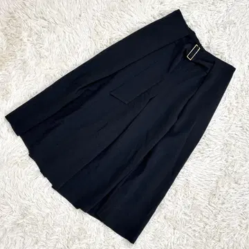 듀오 아카이브 블랙 스칸츠 와이드 팬츠 허리밴딩 벨트 포함 M