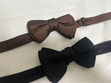 블랙과 브라운 나비 넥타이 세트