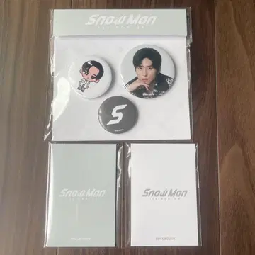 SnowMan 메구로 렌 트레이딩 카드 캔뱃지 3종 세트 1st 팝업