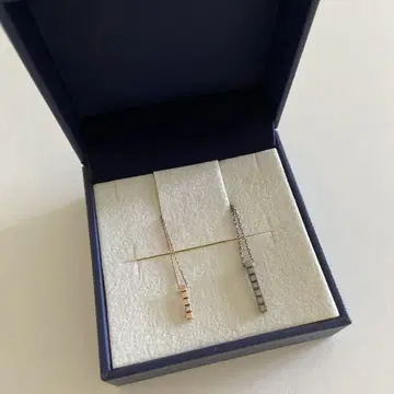 반돔 아오야마 실버 로즈 골드 스트라이프 목걸이