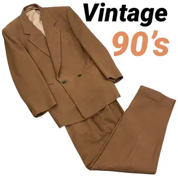 90s/빈티지/더블/수트/브라운 /2턱/와이드/브라운/구제 의류