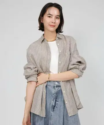 BABYLONE 바빌론 스트라이프 BIG 실루엣 셔츠