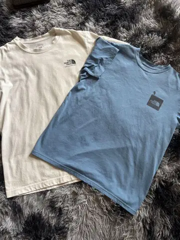 THE NORTH FACE 티셔츠 2개 세트 화이트 블루