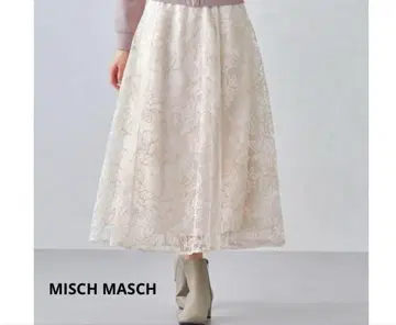 미사용품 MISCHMASCH 자수 플레어 스커트