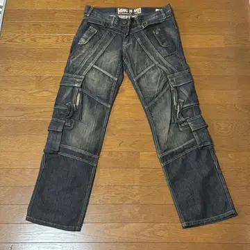 JEANS DE ART 다크 데님 카고 팬츠 XXL