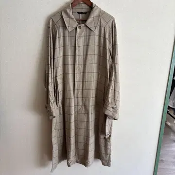 invertere 인버티어 윈도페인 벨티드 코트 실크 혼방