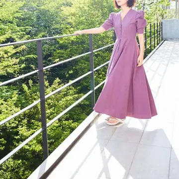 Takako Shirasawa x IENA 축구 플레어 원피스 퍼플