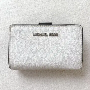 MICHAEL KORS 접이식 지갑 모노그램 화이트 블랙