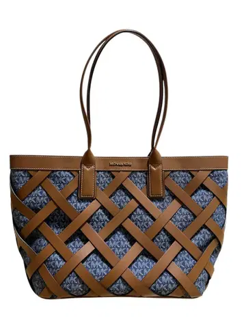 마이클코어스 컷워크 로고 데님 토트백