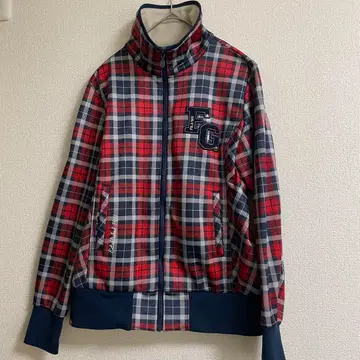 FILA [ M ] 체크 무늬 집업 자켓 속기모