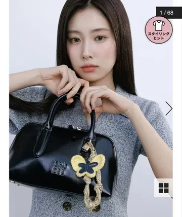 SNIDEL 라운드 미니 보스턴 백