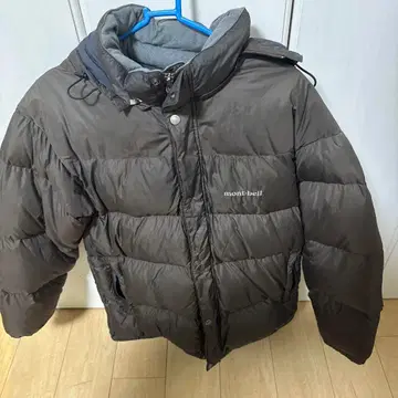 몽벨 베이직 다운 자켓 2way 탈착 후드 카키 M