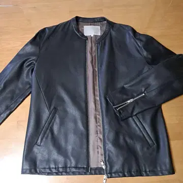 남성용 ABAHOUSE 블랙 가죽 자켓 48