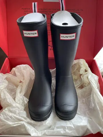[ 새상품 ] HUNTER 블랙 UK4 ORIGINAL PLAY BOOT