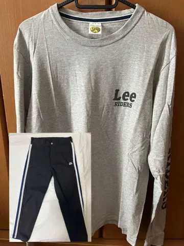 Lee 롱 슬리브 T 그레이 M 앵클 기장 트라우저 팬츠 S 세트