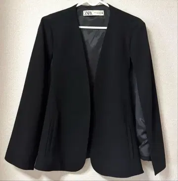 미사용 ZARA 자라 노카라 자켓 케이프 자켓 블랙 M