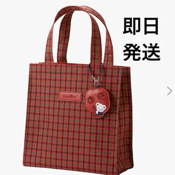 패밀리아 토트백 체크 빨간색 레드 familiar