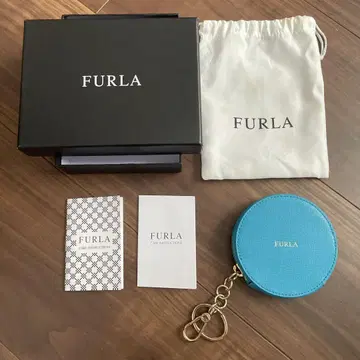 FURLA 라운드 지퍼 지갑 파랑 터콰이즈 블루 FURLA 키케이스
