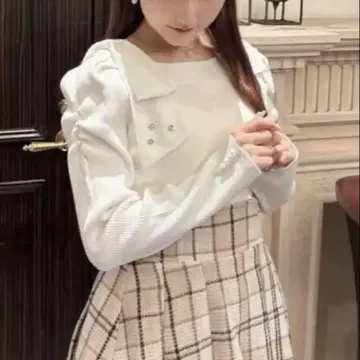 숄더 리본 니트
