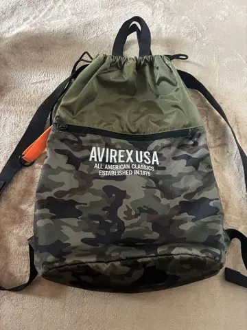 AVIREX USA 카모플라쥬 드로우 스트링 백