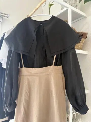 ROUGE VIF 블랙 긴팔 블라우스