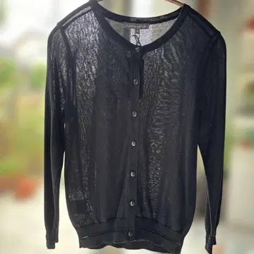 택 포함 미사용 LAURA ASHLEY 가디건 블랙
