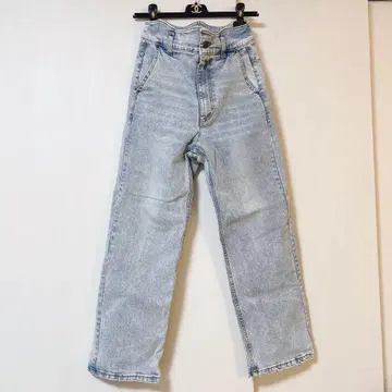 Eaphi WAVE DESIGN HIGH WAIST DENIM blue