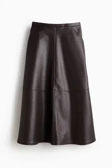 H&M 코팅 스커트 다크 브라운