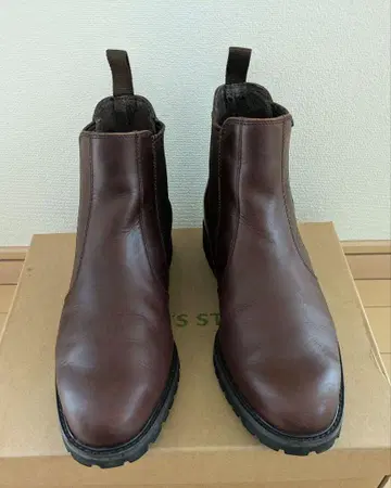 FREAK'S STORE 가죽 사이드 고어 부츠 다크 브라운