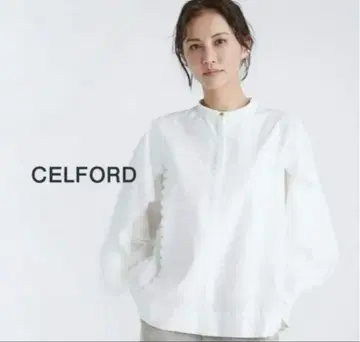 CELFORD 타베 미카코 CM 착용 블라우스 화이트 컬러