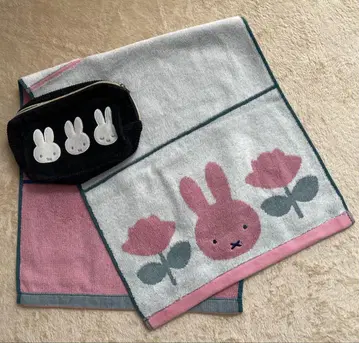 MIFFY and ROSE 페이스타월과 파우치 세트
