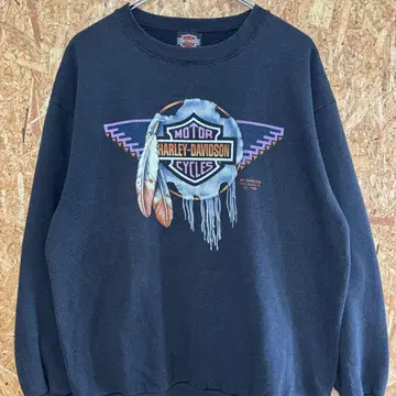 90s 빈티지 Harley-Davidson 맨투맨 3D 엠블럼 XL