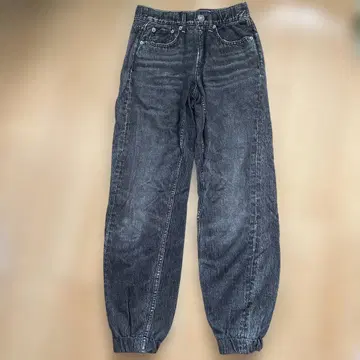 rag & bone 다크 그레이 페이크 데님 프린트 맨투맨