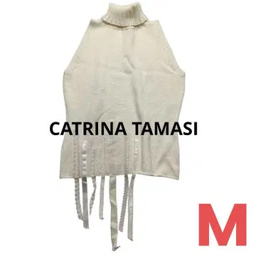 CATERINA TAMASI 터틀넥 슬리브리스 이탈리아제 화이트