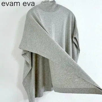 [ evam eva ] 니트 판초 캐시미어 실크 그레이 워셔블