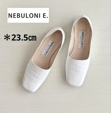 NEBULONIE. 2Way 가죽 슬립온 바부쉬 23.5cm 화이트