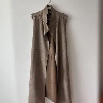 ZARA 베이지 슬리브리스 롱 베스트 L