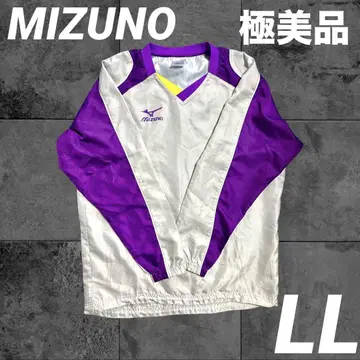 MIZUNO 미즈노 V넥 긴팔 풀오버 저지 화이트 퍼플