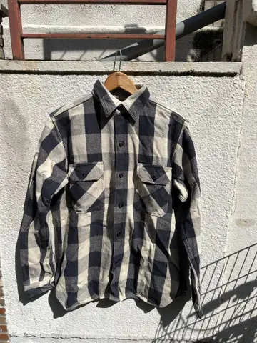 WAREHOUSE X-LARGE 긴팔 플란넬 셔츠 블랙 화이트 체크