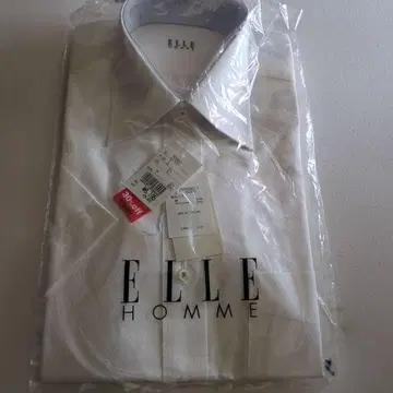 ELLE HOMME 화이트 스트라이프 와이셔츠